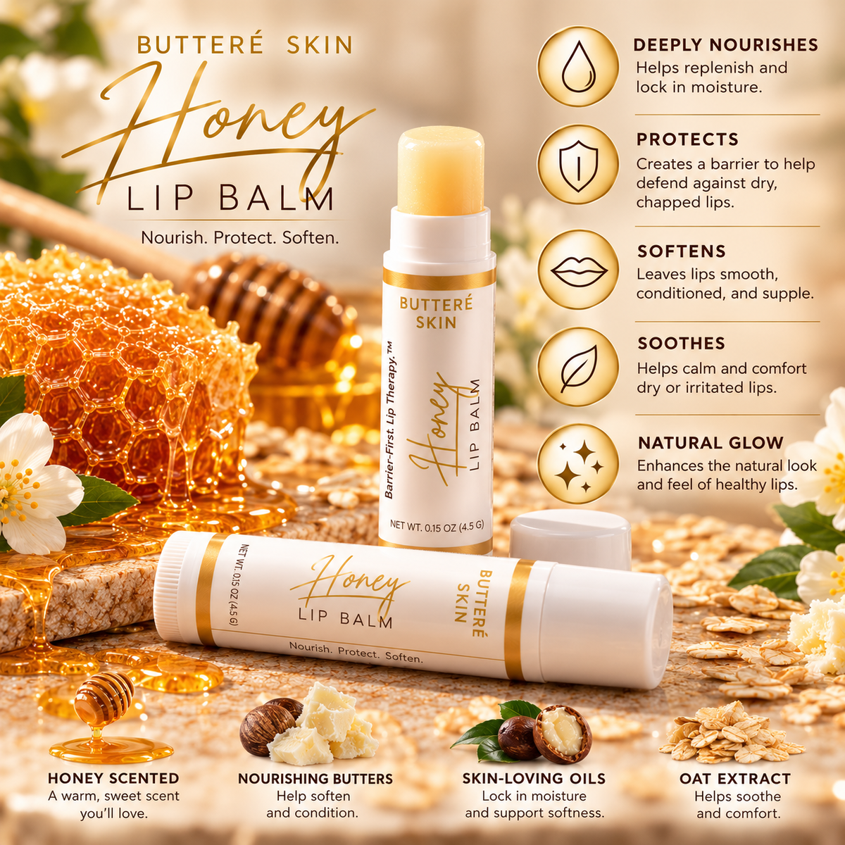 Honey Lip Balm | Barrier-First™ Lip Therapy